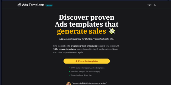 Nico – Discover proven Ads templates that generate sales