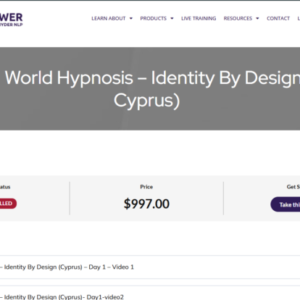 David Snyder – Real World Hypnosis Identity By Design (v. Cyprus – 2023)
